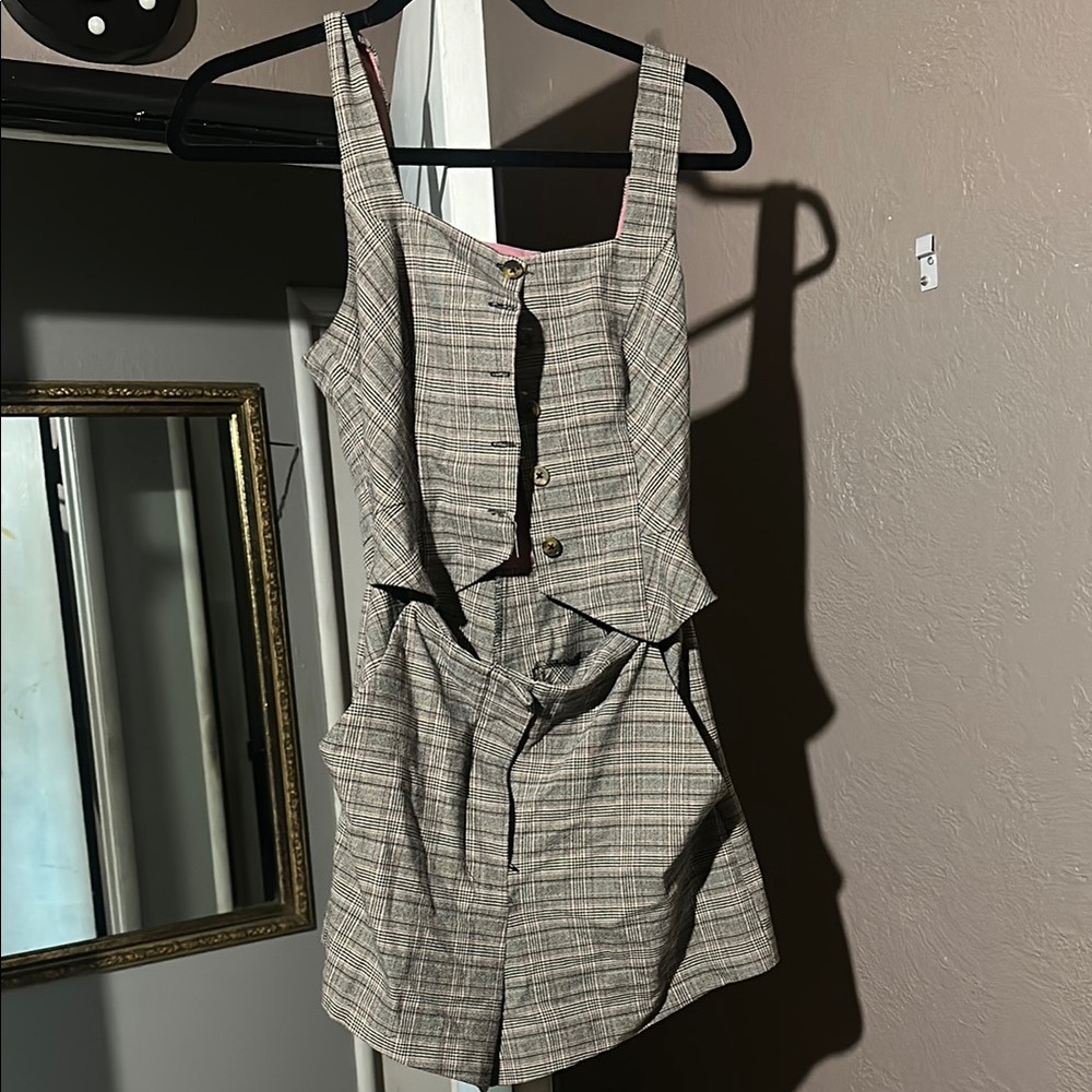 Plaid Vest Romper
